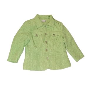 Erin Crinkly Neon Green Jacket